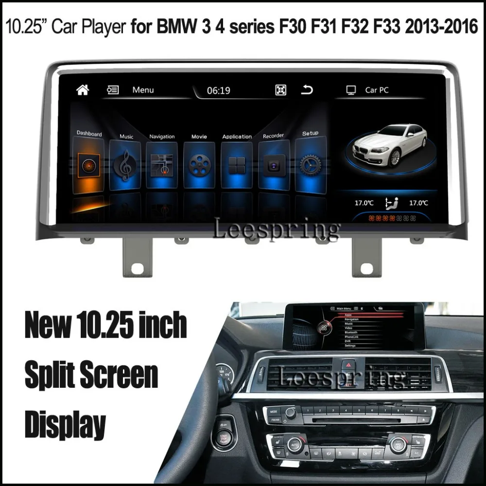 

New 10.25 inch Split Screen Android 4.4 Car Player for BMW 3 4 series F30 F31 F32 F33 2013-2016 GPS with WiFi MP5 Player fit NBT