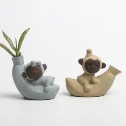 Керамика фиолетовый; песок цветной песок растение суккулент горшок водный цветок культивирование устройства обезьяна