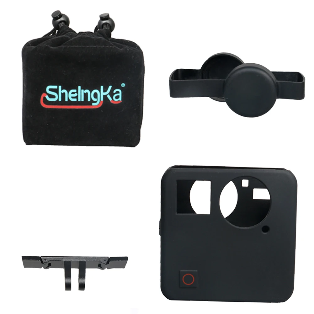 Storage Bag+ Lens Cap+ Silicone Cover+ Plastic Guide Rail for Gopro Fusion Camera Accessories Set