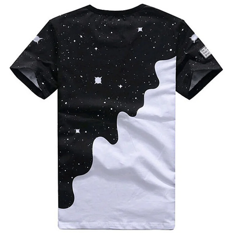 Лучший! 2019 Мужская Мода Лето Молоко Вылил Pattern Inverted Milk 3D футболка Печатный С Коротким Рукавом
