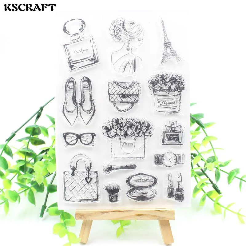 

KSCRAFT Cosmetic Transparent Clear Silicone Stamps for DIY Scrapbooking/Card Making/Kids Fun Decoration Supplies 207