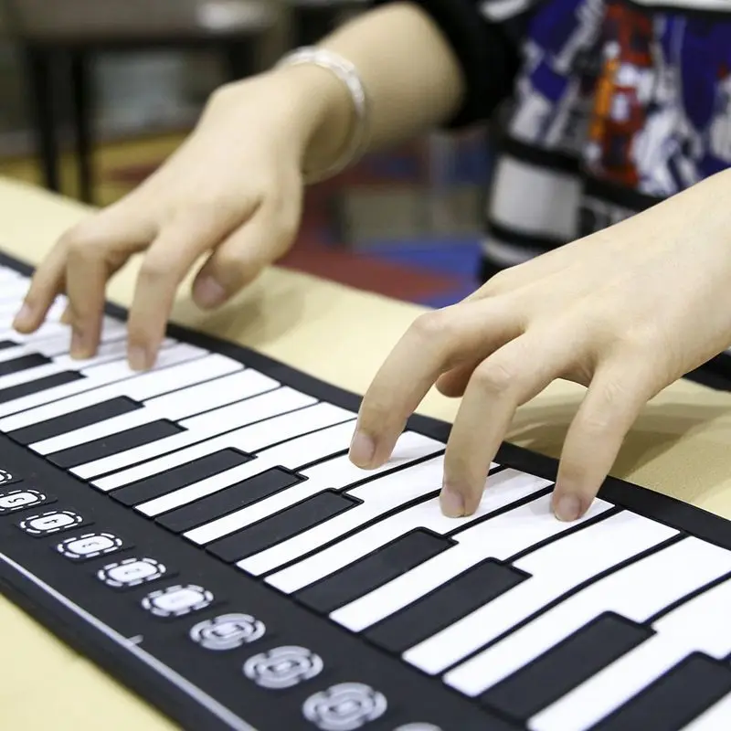 Многофункциональная портативная Гибкая силиконовая складная электронная клавиатура с 49 клавишами для детей