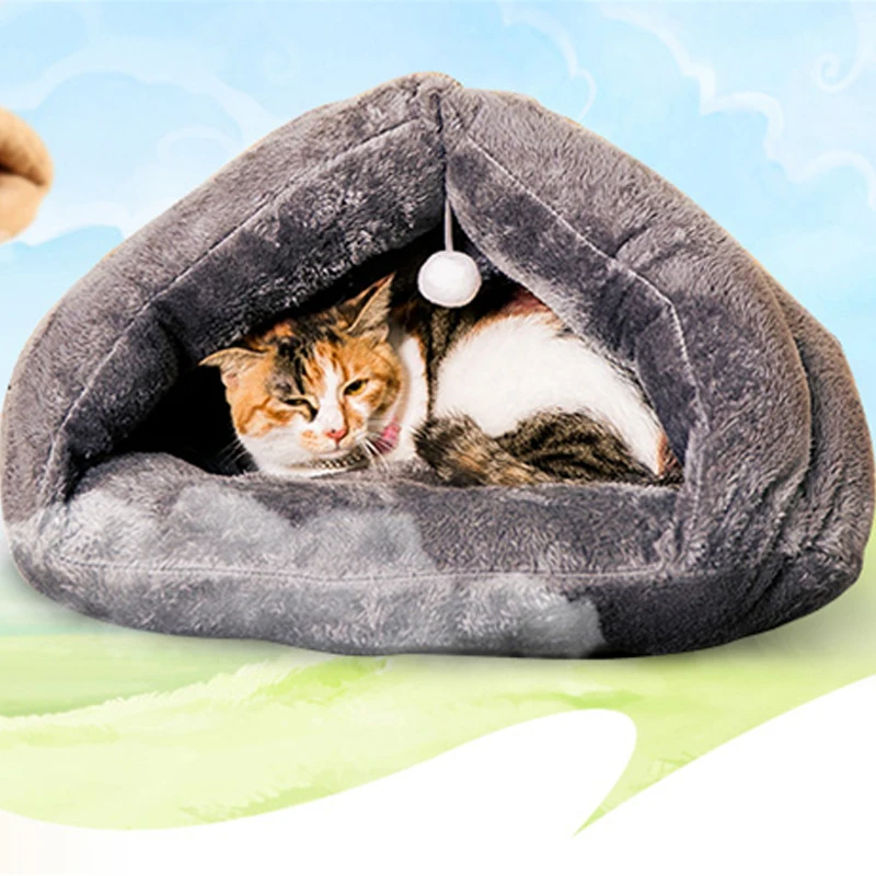 Мягкий коричневый Собака Кошка Кровать Дом зимнее греющее гнездо коврик для маленьких собак спальный мешок Чихуахуа Тедди питомников