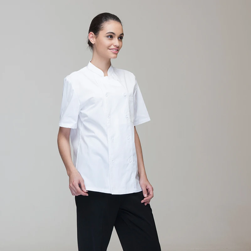 

Checkedout women work uniforms short sleeves white chef jackets