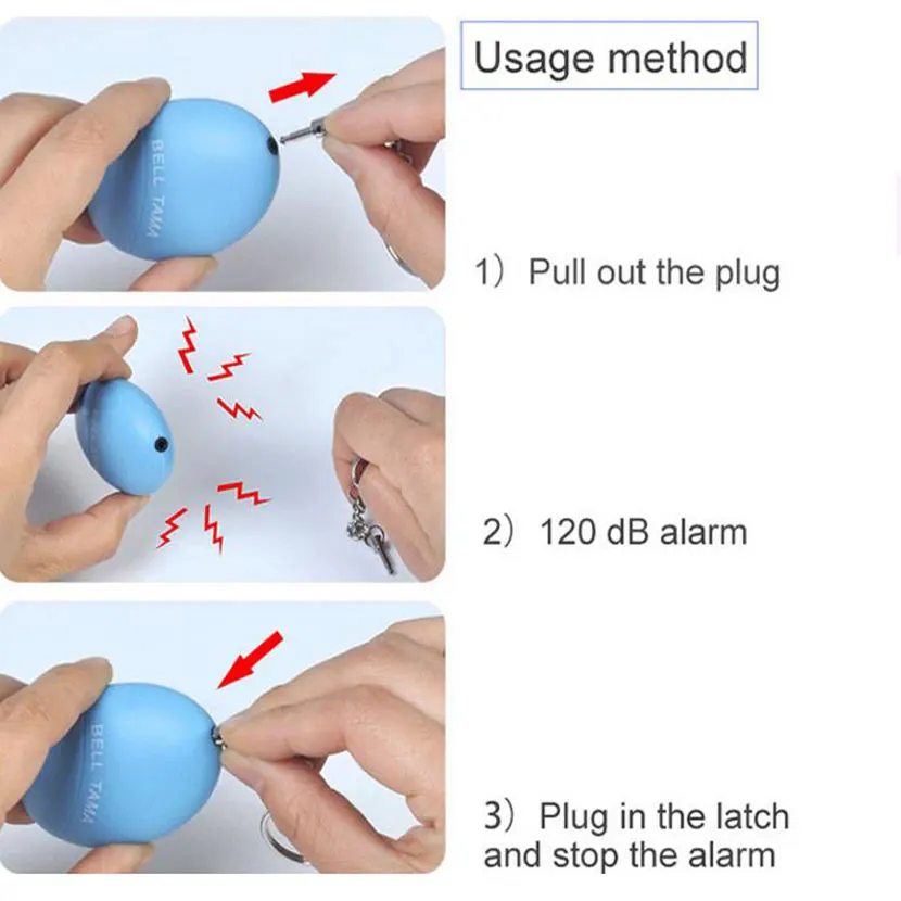 1 шт. сигнализация для самозащиты 120 дБ в форме яйца для девочек, женщин, охранная сигнализация, персональная безопасность, крик, громкий брелок, Аварийная сигнализация