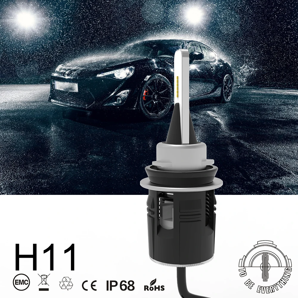 

1 Set H8 H9 H11 Bullet B6 SUPER Mini SIZE LED Headlight All-in-one CSP Y11 CHIPS Turbo Fan WHITE 6K Front Lamps Bulbs 42W 5200LM