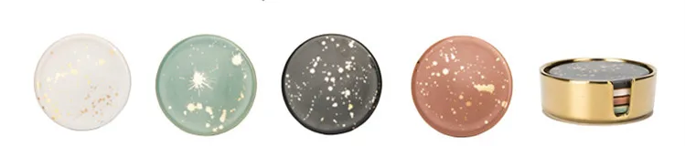 Керамические круглые подставки в скандинавском стиле с золотыми принтами, подставки для чашек/чаш, креативные термостойкие подставки, коврики, посуда
