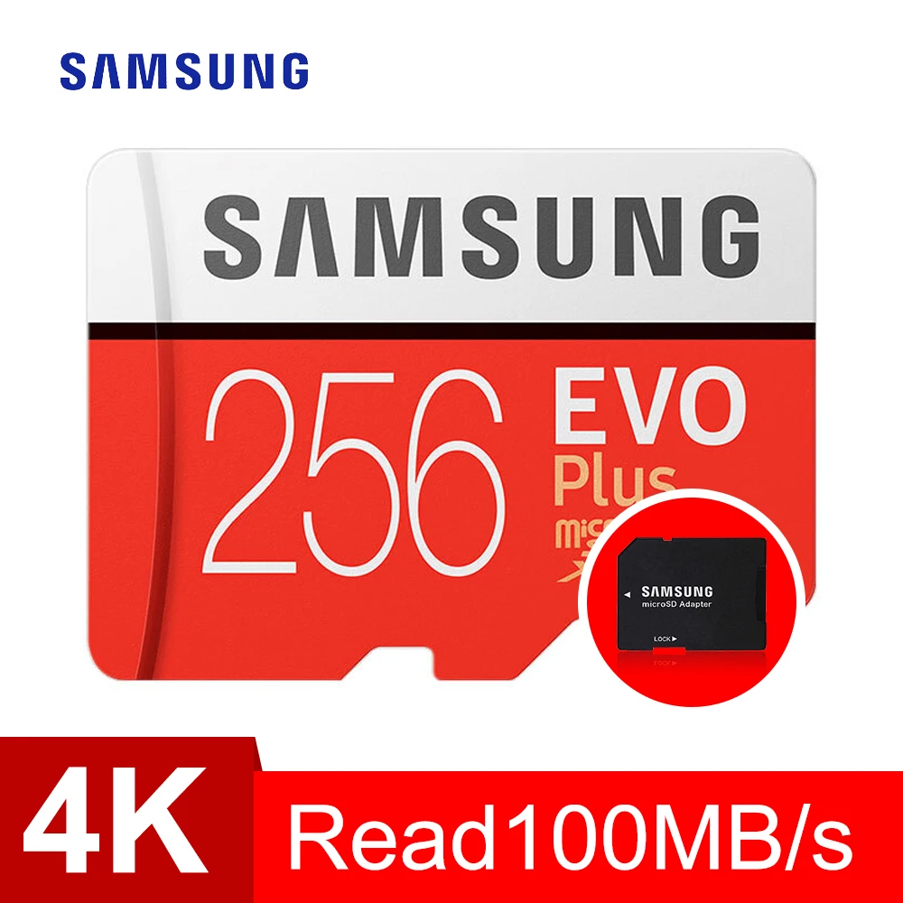 SAMSUNG tarjeta de Memoria sd micro 256GB EVO Plus de Class10 95 MB/S impermeable TF Memoria tarjeta Sim Trans Mikro tarjeta inteligente teléfono 256GB - 1