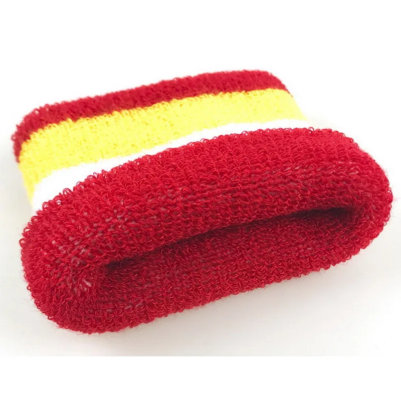 2Pcs 8*8 cm Striped Wrist Sweat Band Sport Wristband Men's Sweatband Basketball Tennis Wrist Guards Brace Support Protector Gym
