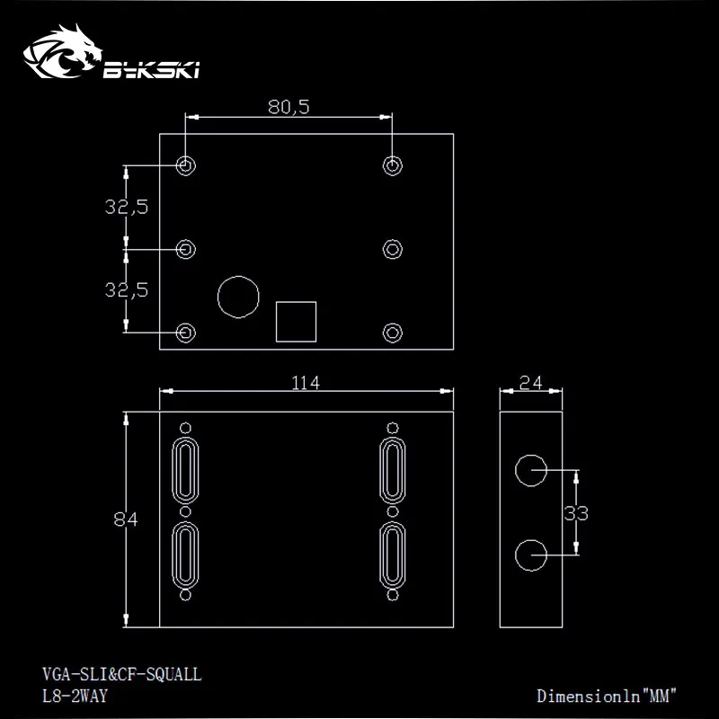 Bykski VGA-SLI и CF-SQUALL SLI/CF Соединительный модуль для блока GPU