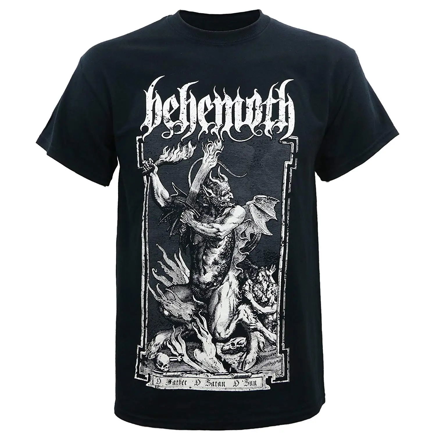 

Behemoth Men's O Father T-Shirt Black Printed T Shirt Men Cotton T-Shirt New Style Fashion 2018 Top Tee Mens Plus Size