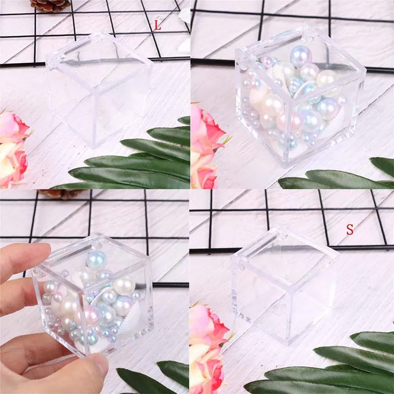 Прозрачный может открыть пользу Коробки Baby Shower сувениры квадратный Свадебная