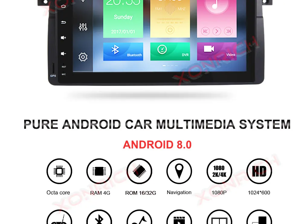 Sale 9 Inch Android 8.0 Octa 8 Core 4G RAM car Multimedia player GPS Navigation for BMW E46 dvd 3 Series M3 Radio BT 8