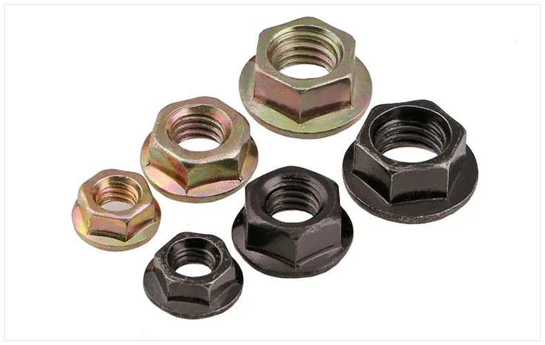Din6923 4.8 Carbon Steel Flange Nuts Hexagon Nuts Antislip Tooth Nuts