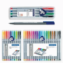 Staedtler 334 SB Triplus тонко пишущие волокна пера Цвет Ручка гелевая ручка 0,3 мм 4/10/20 Цвета набор канцелярских принадлежностей школьные и офисные канцелярские принадлежности