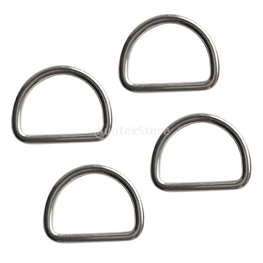 4pcs Diving Scuba D Ring for 30mm bing Weight Belt Marine 316