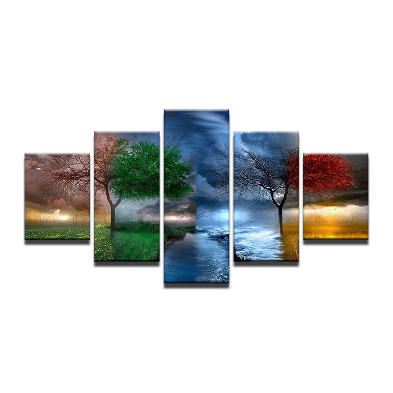 5 pieces canvas art Painting For Living Room Decor Modular High Quality