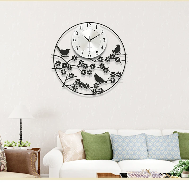 

Round Simple 3D Birds Digital Wall Clock Modern Design duvar saati Large Clock Wall Watch Home Decor Living Room Bedroom