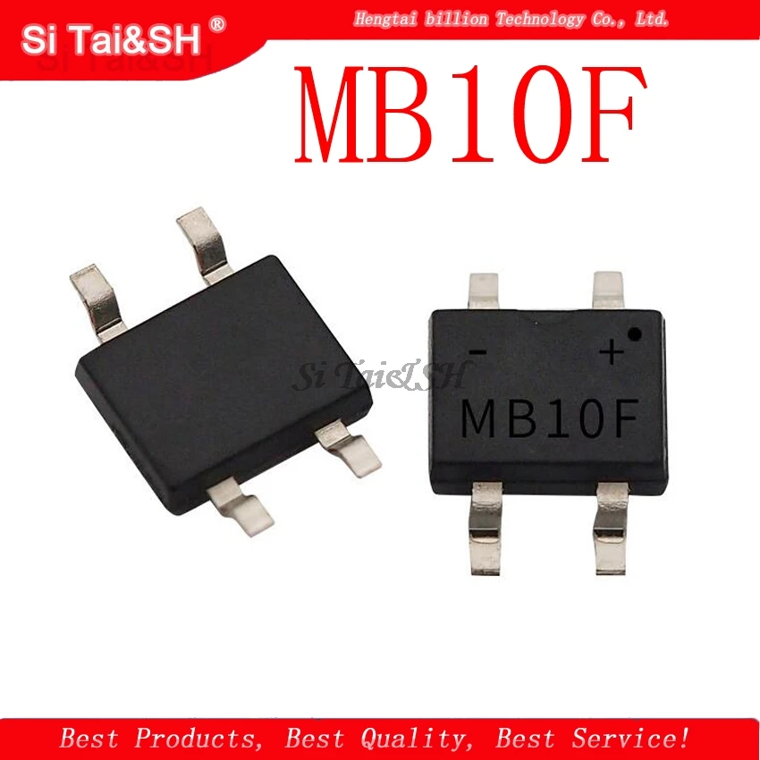 50 шт. MB10F 1A 1000V SOP-4 диодный мост выпрямитель SMD | Электронные компоненты и