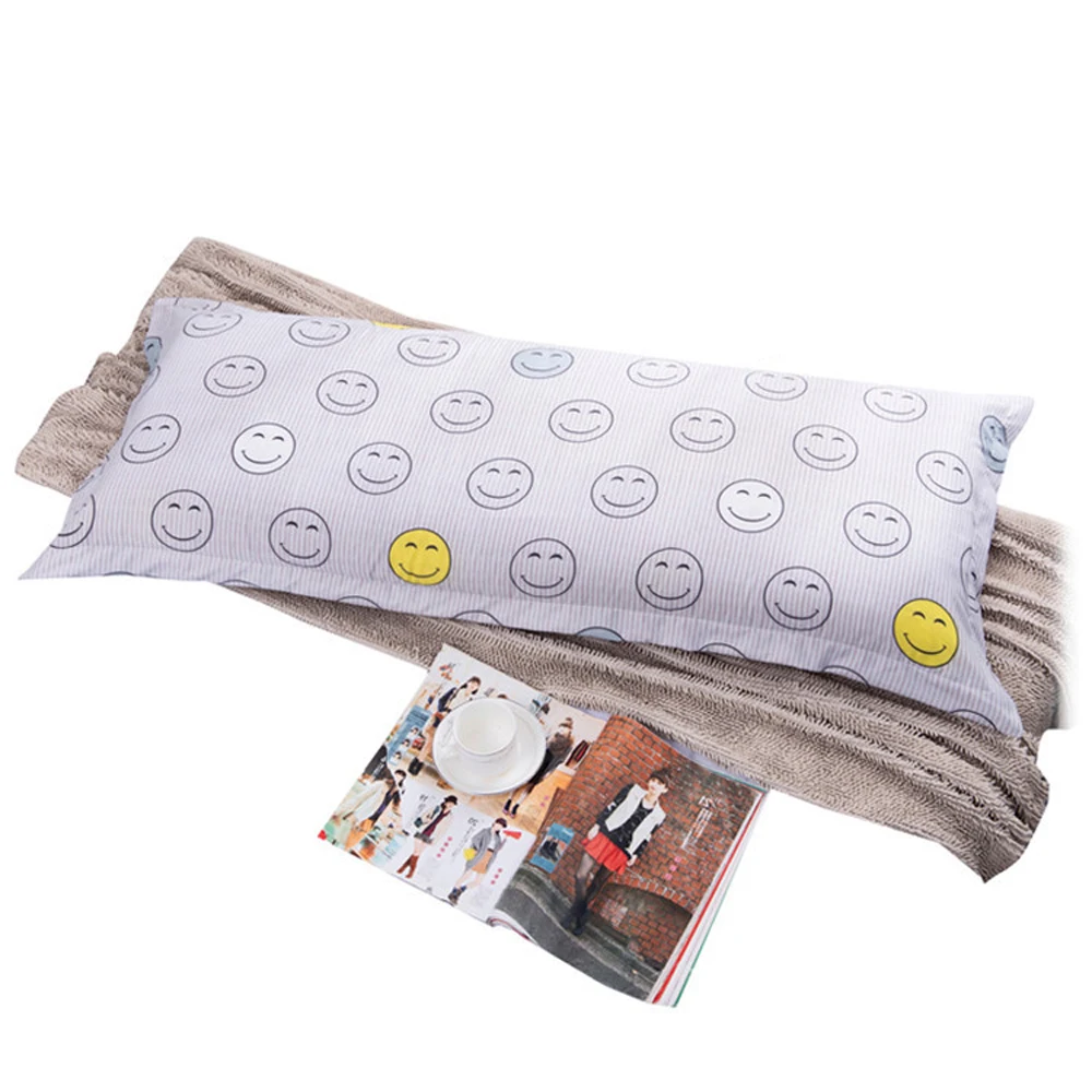 

Home Textile Bedroom Double Bed Long Pillowcase Envelope PillowCove Sleep Pillow Case Pillowslip Bedding Bed Linings Smiley face