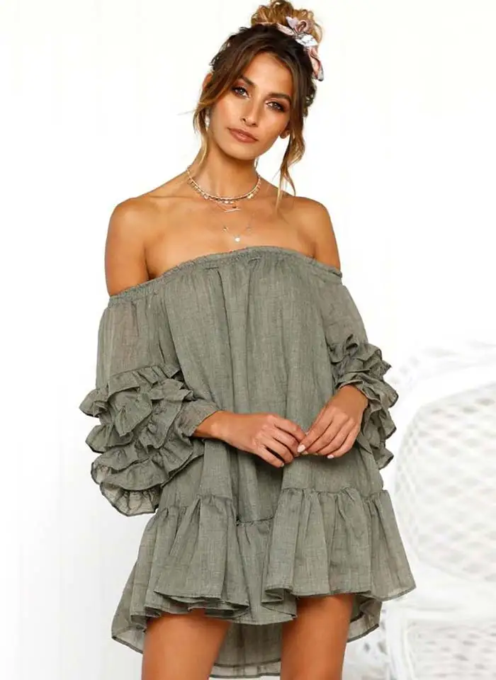 off shoulder mini dress