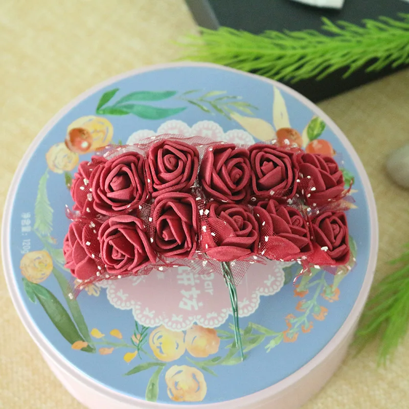 Мишка мини розы из пенопласта гирлянда конфетная коробка запястье цветок брошь головной убор обувь цветок ремесла DIY Роза голова Искусственные из ПЭ цветок