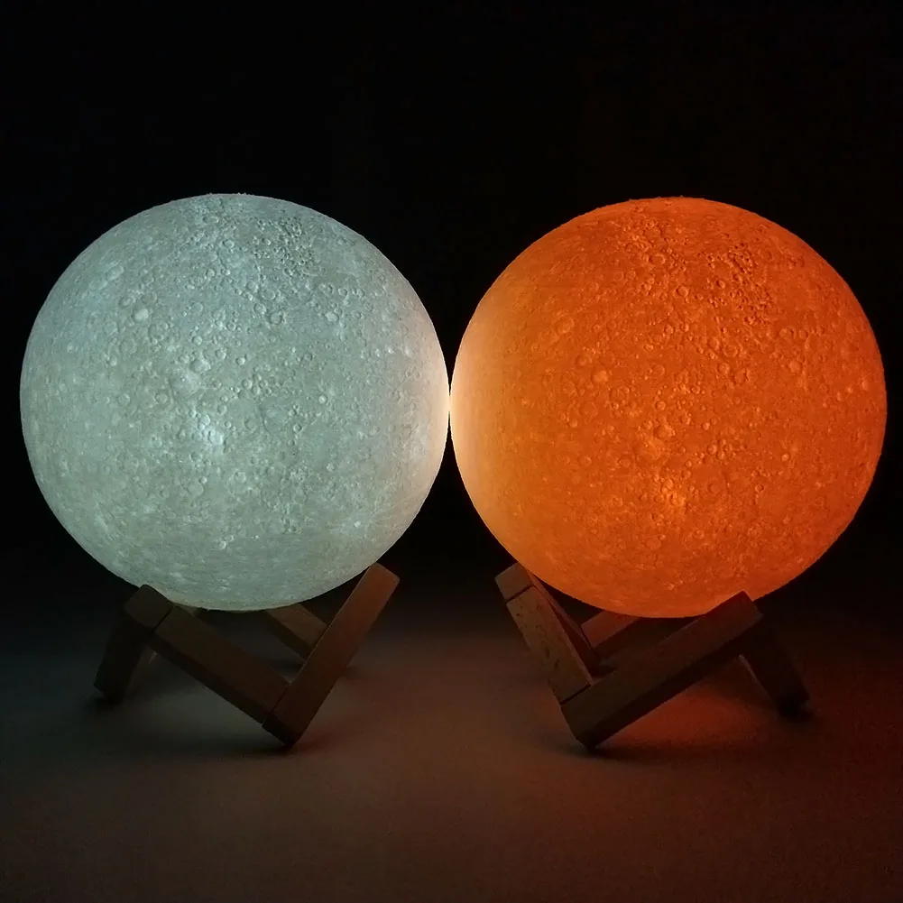

3D Printing Night Light Mercury LED Lamp Rechargeable Lighting For Bedroom Desk Home Decoration -- WWO66
