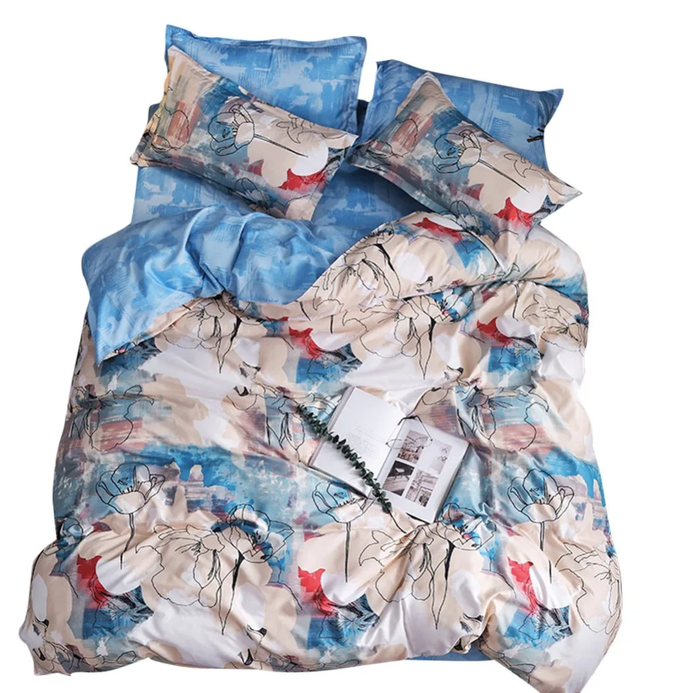 EHOMEBUY 2019 الموضة الحديثة أطقم أغطية أسرة ناعمة ملبورن ثلاثة أو أربعة مجموعات المنزل فندق غرفة نوم الفراش مجموعات جديد وصول