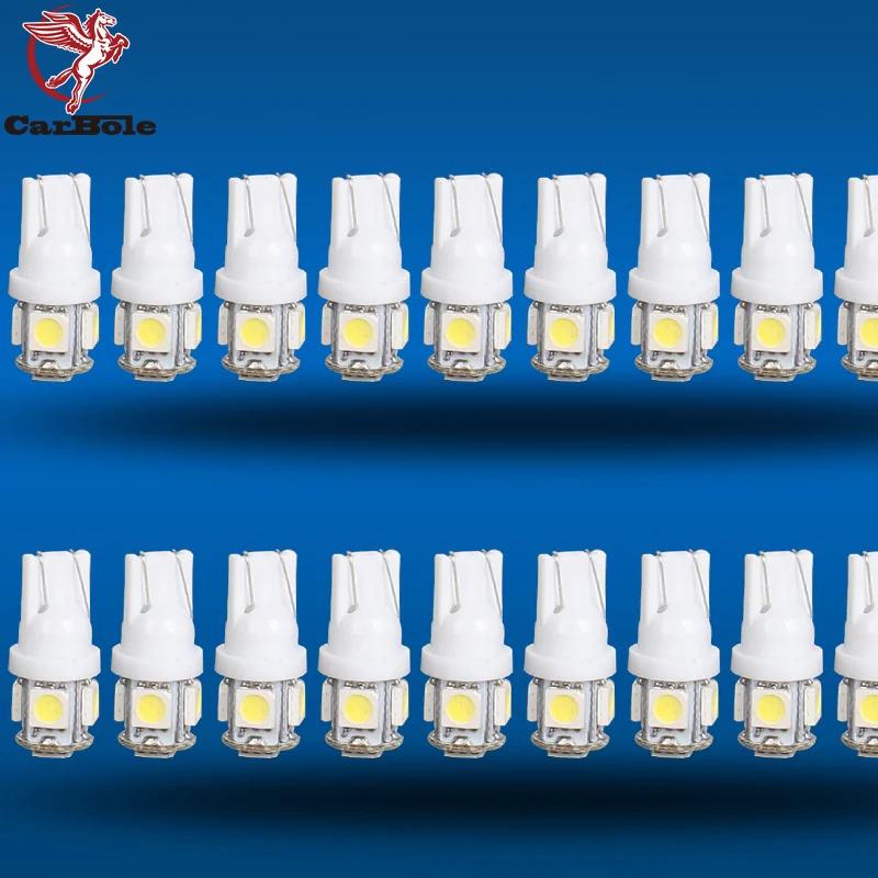 CARBOLE белый 20 шт T10 5050 W5W 5SMD 194 168 12 V светодиодный автомобиль задняя сторона клина хвост свет лампы