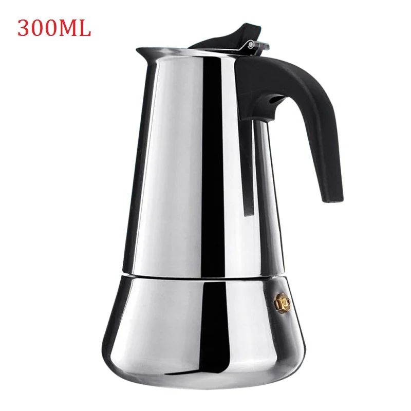 Кофе разработчиков в итальянском стиле топ Moka эспрессо Cafeteira Кофеварка 100/200/200/450 мл Плита Кофе горшок Кофе производителей - Цвет: 300ml A