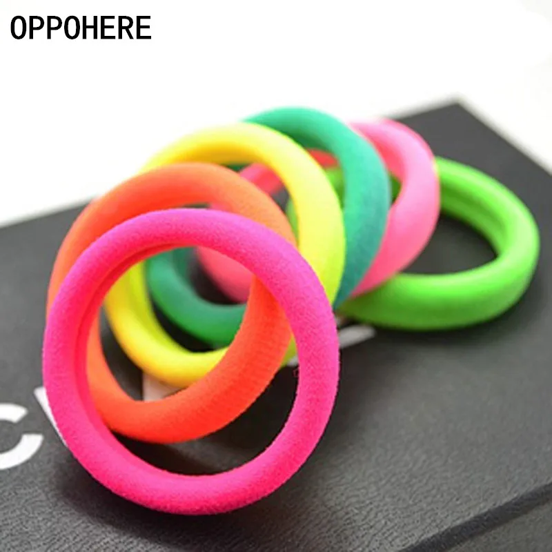 

5PCS High Elasticity Fluorescence Color Hair Rings Popular Seamless Rubber Bands Hair Accessories Girls Women
