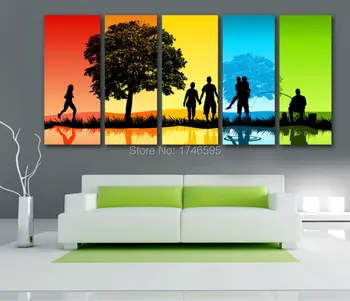 

Big 5pcs modern home wall art decor canvas Wall Art picture for living room bedroom wall art decor wonderful life print Painting