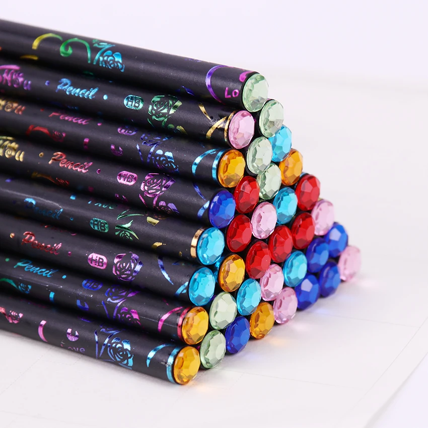 6 шт. карандаш HB Алмазный цветной карандаш канцелярские товары Принадлежности для рисования милые карандаши школьные офисные милые ручки с принтом