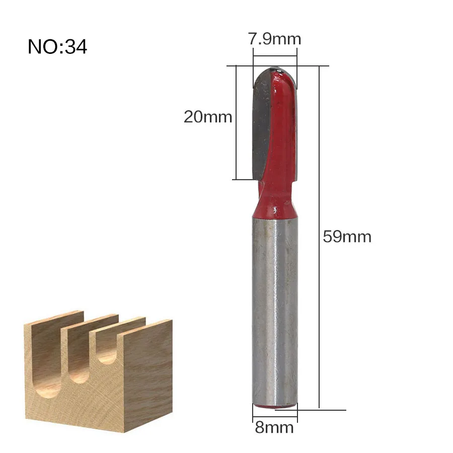 1 шт. 8 мм хвостовик древесины фрезы прямой концевой фрезы триммер очистки заподлицо отделка угловая круглая бухта коробка биты инструменты фрезерные Cutte