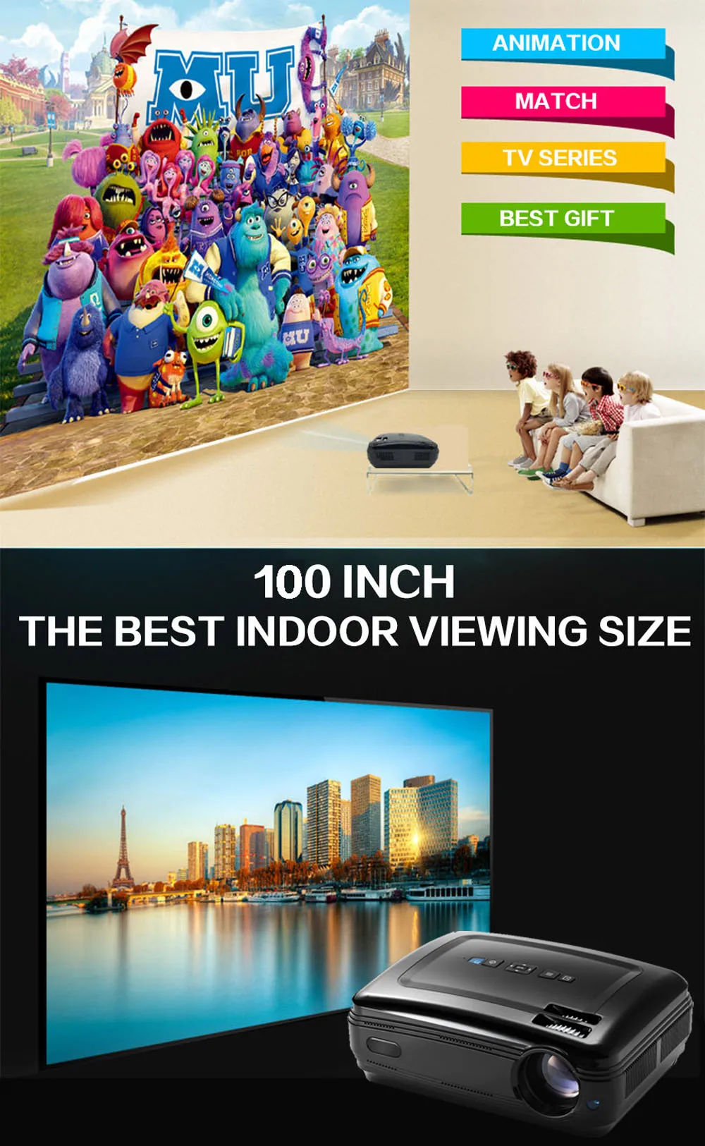 cheap projector WZATCO CTL60 5500Lumens Android 9.0 WIFI full HD Portable TV LED Projector 1080P 4K Video Game LCD Beamer for Home Cinema cheap projector