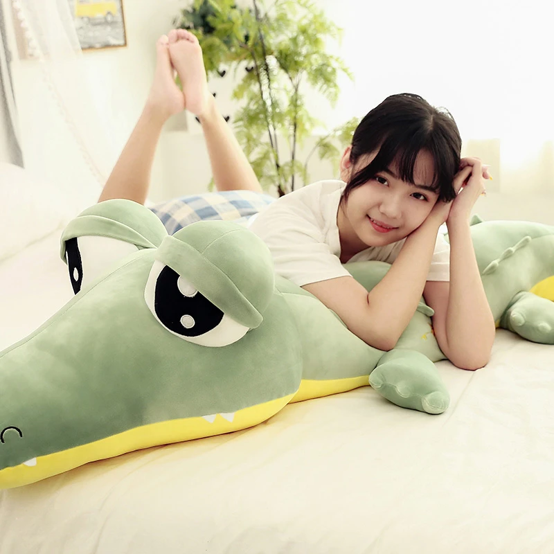 カワイイ クロコダイルぬいぐるみ 緑の巨大なワニのおもちゃ 大きな目 子供向けギフト 190cm 75 Cm Dy Stuffed Plush Animals Aliexpress
