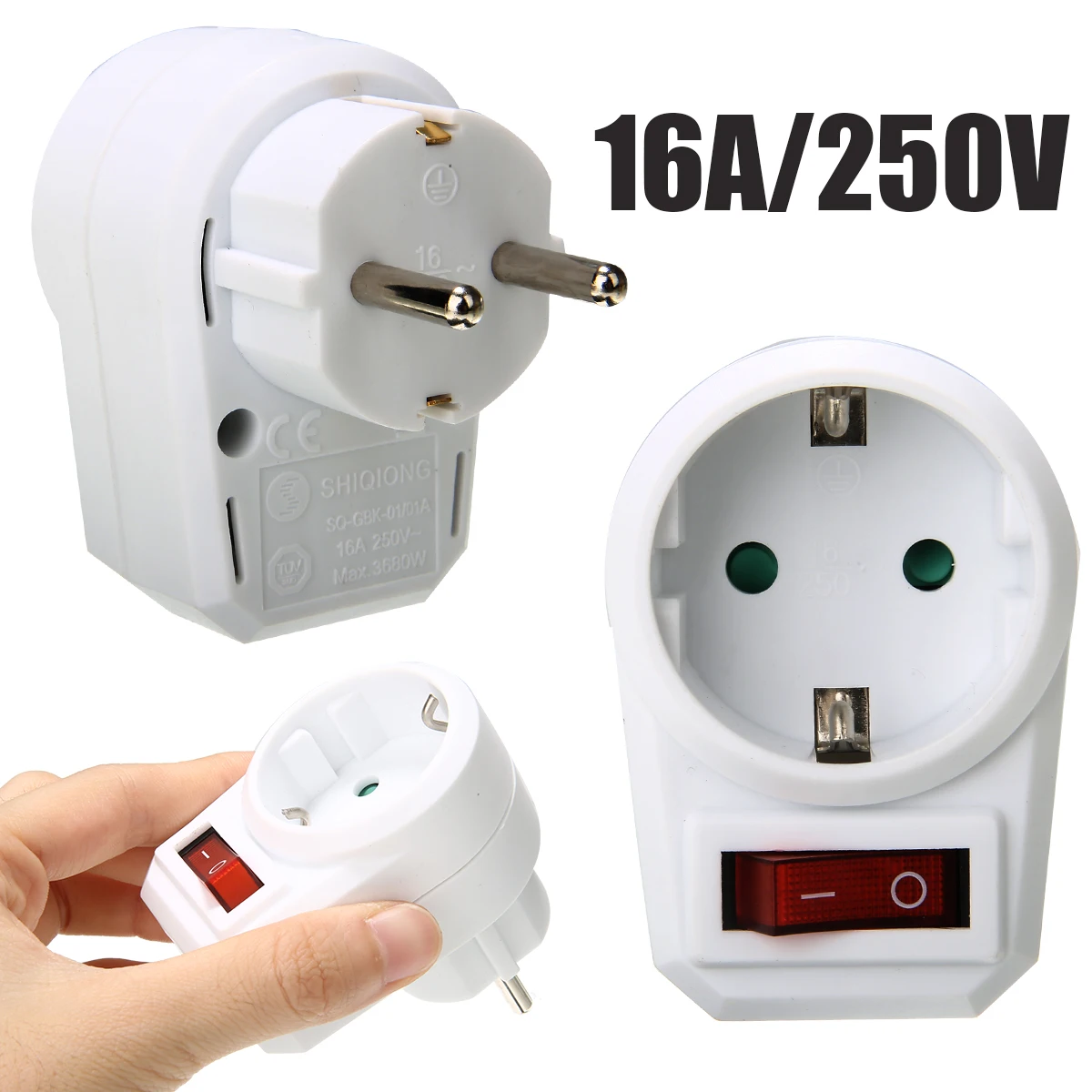 

250V Switchable Socket Switch Socket Plug Power Converter Adapter Universal Plug Portable Power Socket Outlet Travel Converter