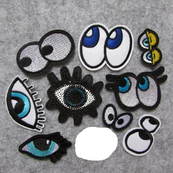 

new style eye Patches For Clothing Iron On Embroidered Appliques DIY Apparel Accessories Patches For Clothing Fabric Badges