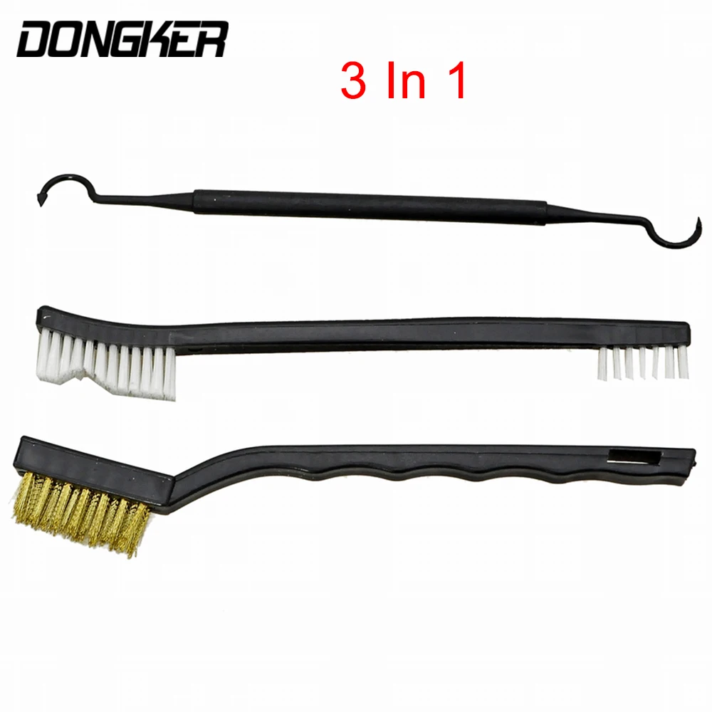 3 In 1 Airsoft Rifle Gun Cleaning Kit Brass Brush +Double headed Pick