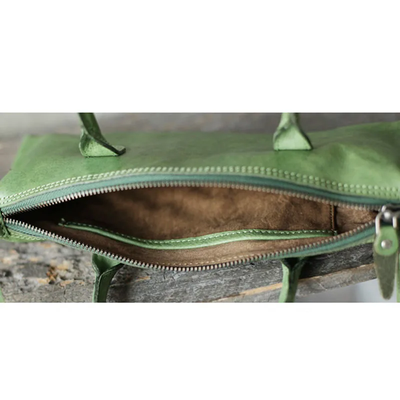 AETOO Summer new art and art forest women's bag green leather retro shoulder bag shoulder bag leather diagonal small bag