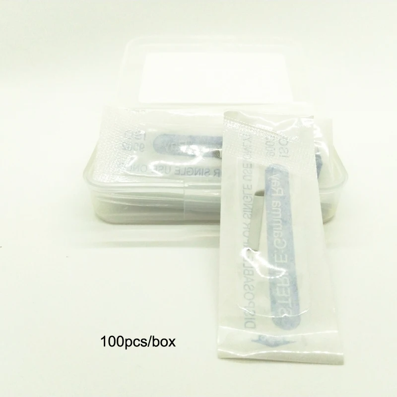 100 шт 12CF Flexi лезвие руководство по микроблокам иглы Лезвия микроблейдинг игла для татуировки бровей лезвие Dia 0,25 мм