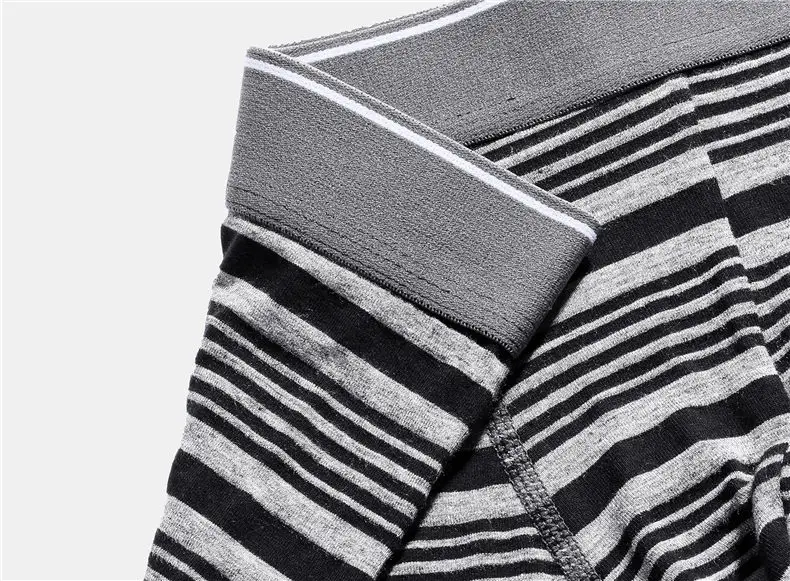 UYEEMU 4XL Boxers Men Short Underwear Cotton Plus Size Boxershorts Male Striped Mens Boxers Soft Sexy Underdress Brand 3Pcs Lot-14