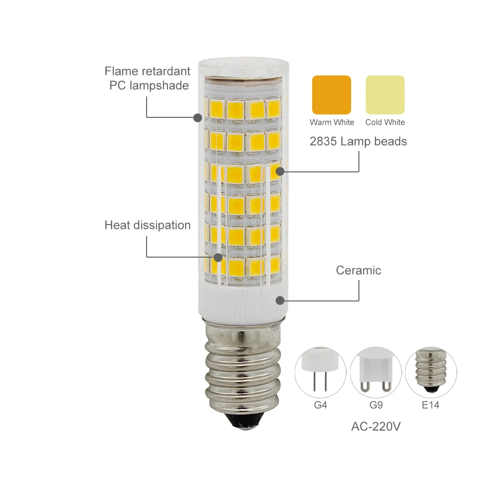 Миниатюрная Светодиодная лампа E14 G4 G9 220 В 230 SMD 3 Вт 5 7 51 светодисветодиодный s 75