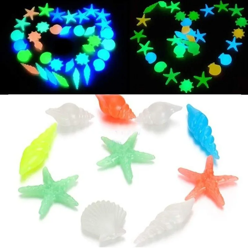 

20pcs Luminous Stones Glow in the Dark Beach Conch Sea Shells Aquarium Pebbles Garden Fish Tank Flower Pot Decoration Crafts