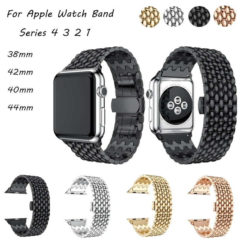 

Business style Band For Apple Watch Band 44mm 40mm 42mm 38mm Stainless Steel Strap For iwatch 4 3 2 1 Bracelet Wrist Watchbands