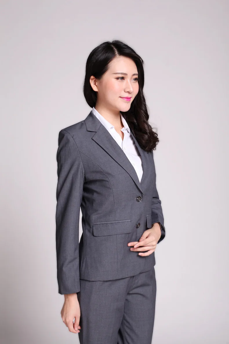 3XL Dark Gray Women Pants Suits Slim 