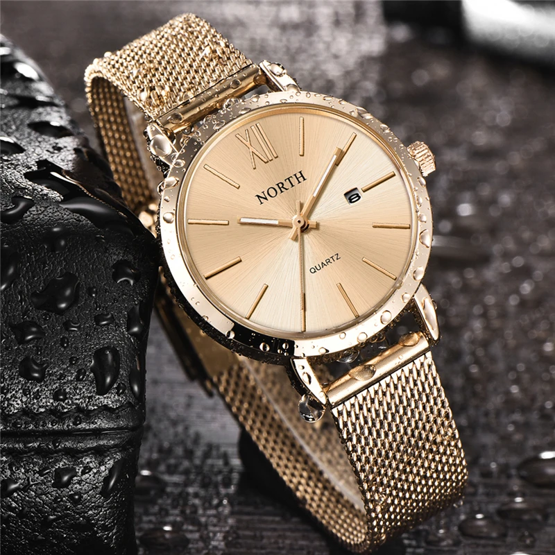 Reloj Mujer NORTH женские часы люксовый бренд кварцевые часы Женская мода платье Простые водонепроницаемые женские часы спортивные часы