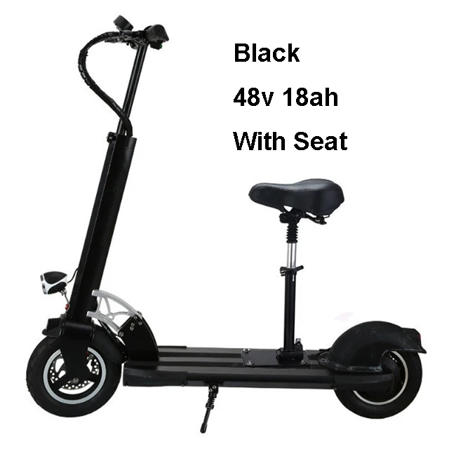 500 Вт 2 колеса 10 дюймов Электрический Сложите самокат литиевая батарея 36 В 10A/48 В 18a Kick Скутер Складной взрослых моторизованный велосипед - Цвет: 18a black seat