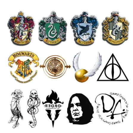 10 pcs 13 style choisir serpentard Harry Potter rogue coloré étanche temporaire autocollant de tatouage kits