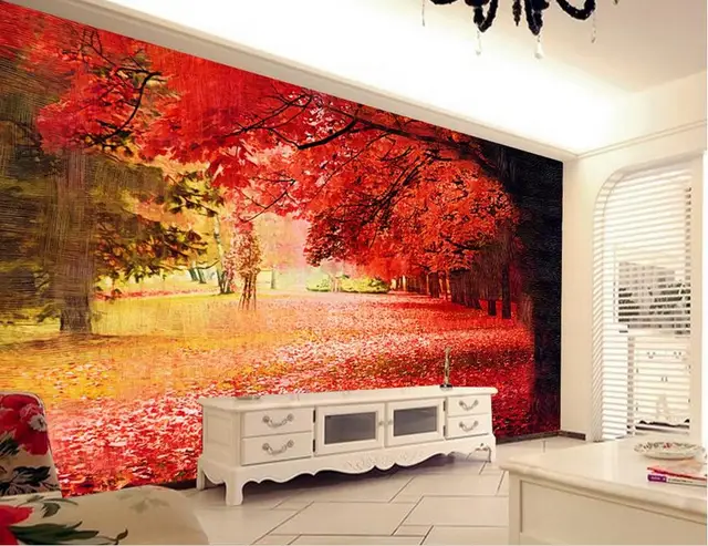 Custom Photo Wallpapers Red Trees Landscape Wallpaper Mural Custom Photo Wallpapers Red Trees Landscape Wallpaper Mural Kitchen Wall Murals